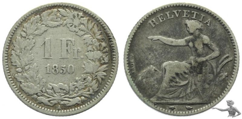1 Franken 1850  Sitzende Helvetia